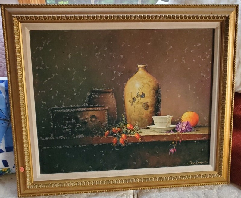 Painting – Morning Tea-Still Life – Sergon – Original Hand Embellished on Canvas