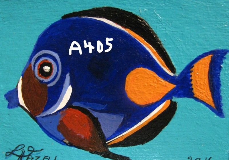 A1238 ORIGINAL ACRYLIC ACEO PAINTING BY LJH "PUFFER FISH'' gallery