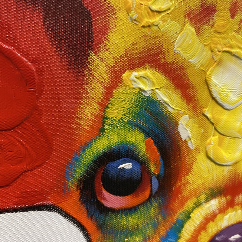 Oil Painting 20x24" Modern art chihuahua, texturized multicolor oils on canvas gallery