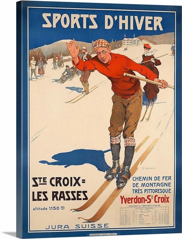 Sports d’Hiver Ste Croix Les Ski Poster or Gallery Canvas Wrap Skiing Resorts