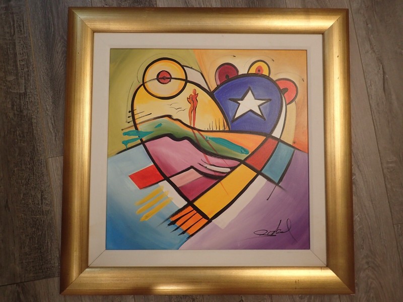 An American Story Alfred Alex Gockel Original Acrylic Canvas FRAMED Painting COA
