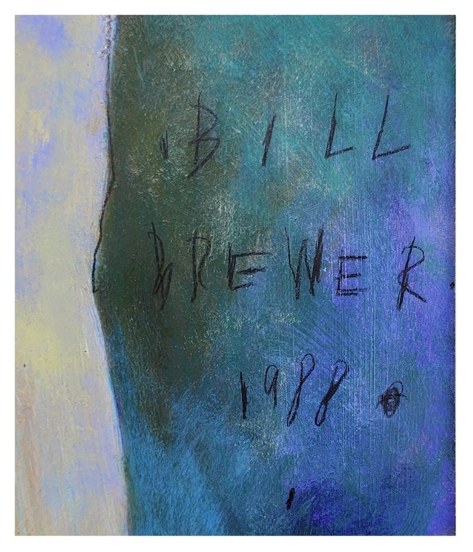 Signed Original BILL BREWER Acrylic Painting “INTROSPECTION”, 1988 - 48" x 24" gallery