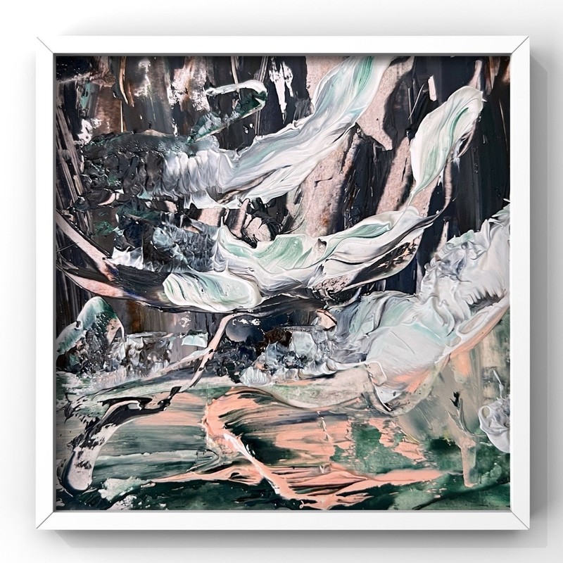 Textured Arctic Bay Seascape Inspired by Tasiilaq Greenland Atlantic Coast Art