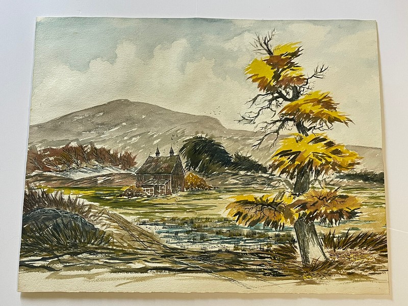 George Aiassa Painting Rare American Regionalism Landscape Listed California Wpa