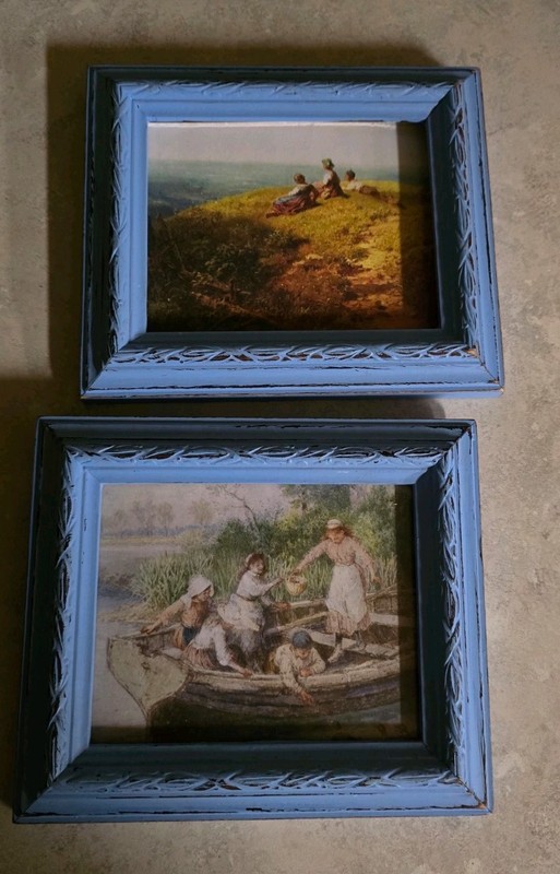Set Of Pictures 6×6 1/2 Miniature Countryside Landscape