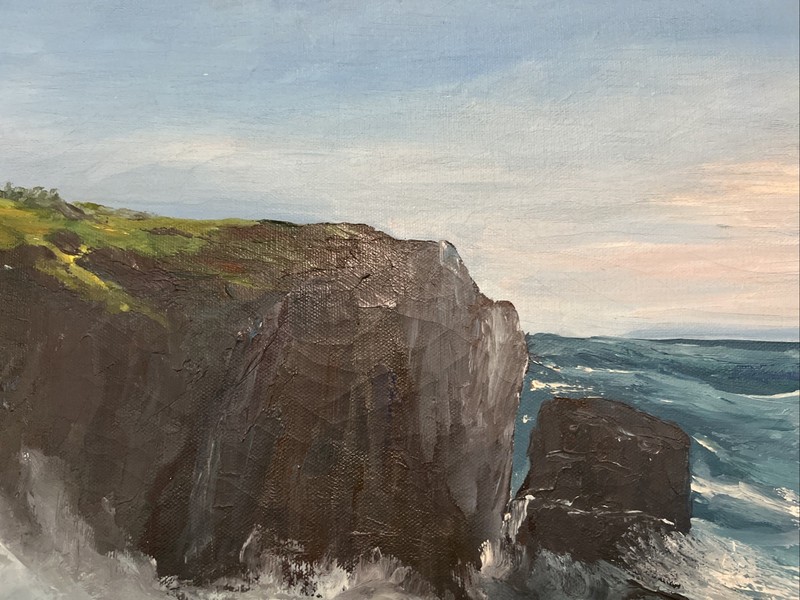 Winifred W Compton Oil ~Canvas Monhegan Island Coastal Scene 20th Century 18x24 gallery