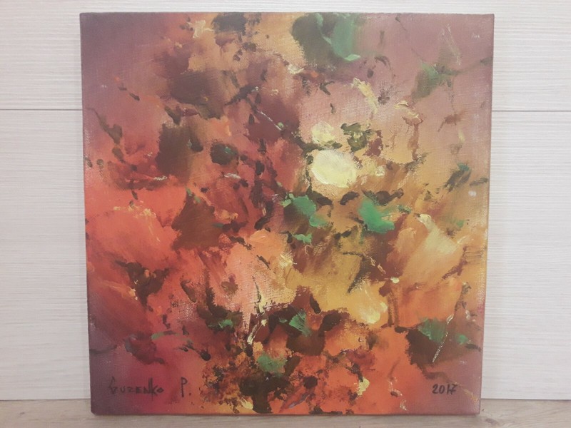 Picture famous Ukrainian artist painter Pavel Guzenko. Oil Canvas 30×30 cm. 571
