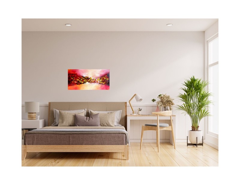 Acrylic painting on Canvas by original Artist, 31x15 in, Mountains Energy gallery