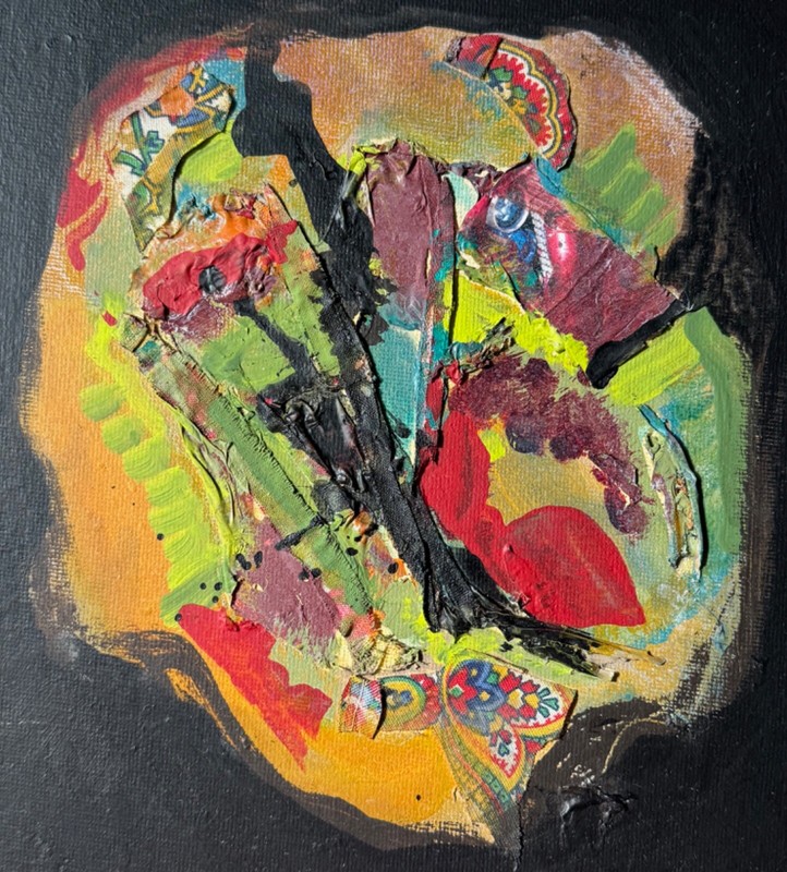 Contemporary Mixed Media Multi-Color Abstract Acrylic Painting Modern Art - G gallery