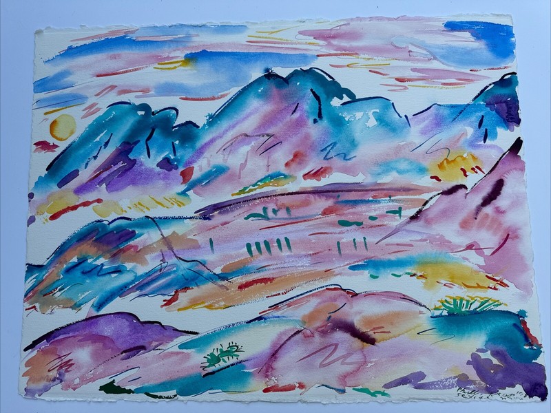 SANTA FE PAINTING MODERNIST NEW MEXICO LANDSCAPE LISTED PHYLLIS KAPP FAMOUS