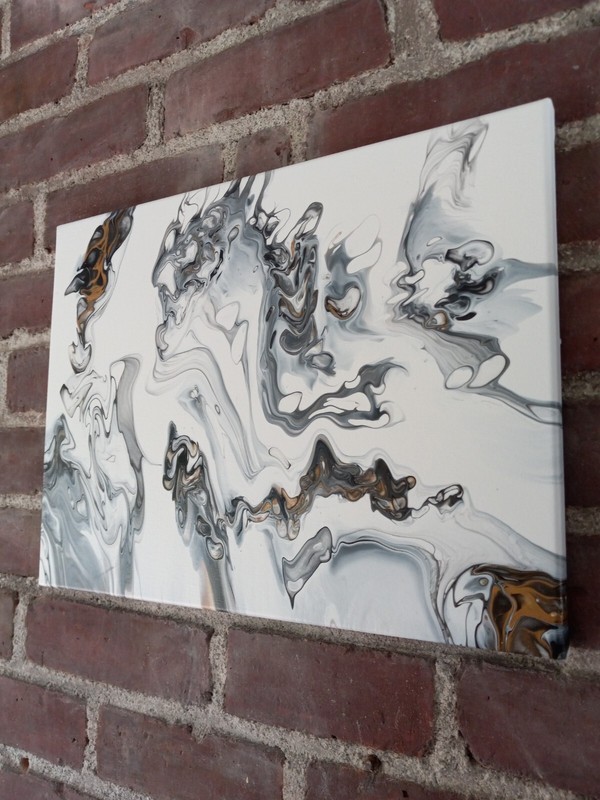 Original Acrylic Pour Painting Abstract Art signed canvas