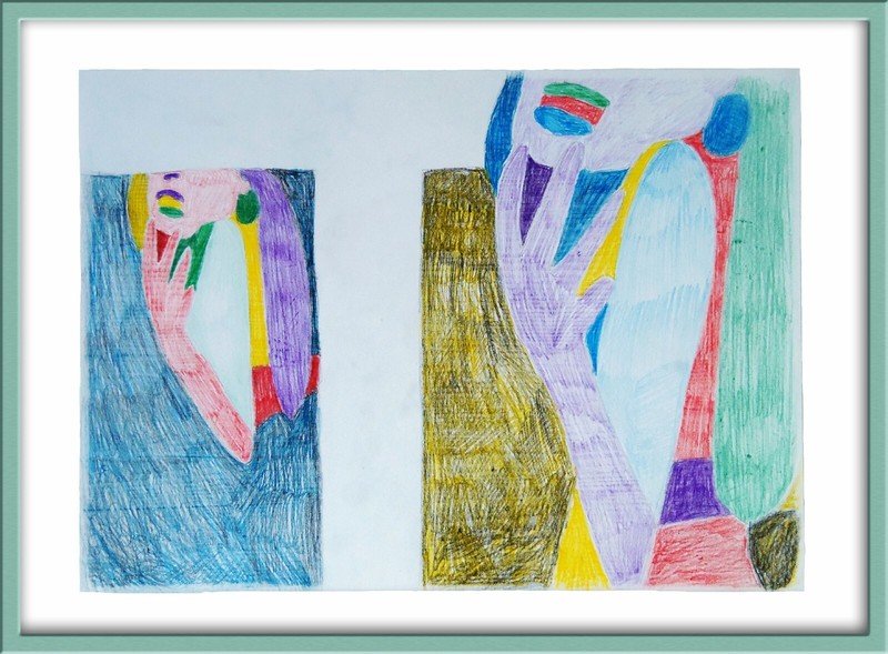 «Multiple Things (T) – Look Again» / Framed Drawing / Framed Drawing