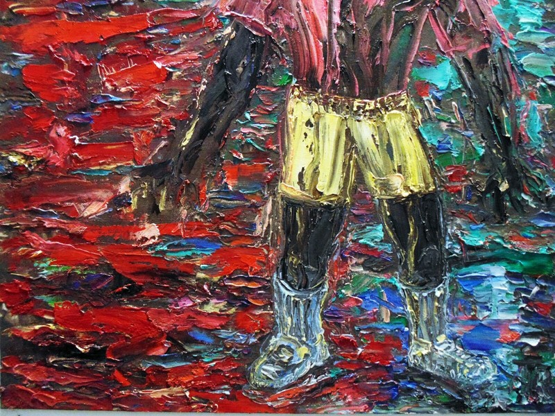 B-BOY Original OIL Painting Arthur Robins New York Cityscape Black Youth 1980's gallery
