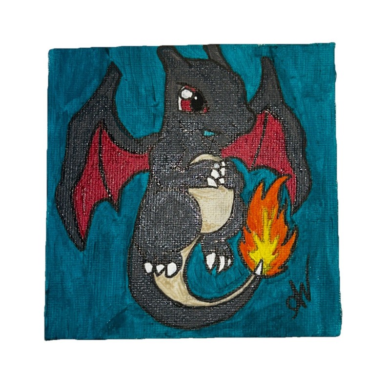 * Nintendo Pokémon Fan Wall Artwork Shiny Charizard 4×4 Canvas Acrylic Painting