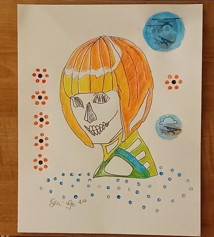 Dystopian Urbana Memento Mori Collectible Original Mixed Media Art- Sela GUGO