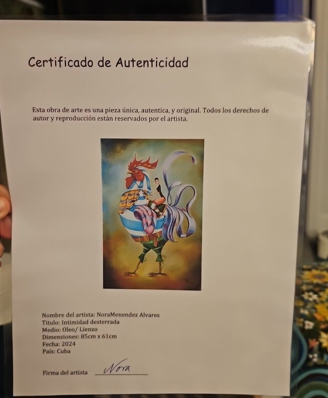 CUBAN ART Oleo/lienzo 85cm X61 Cm T: Intimidad Desterrada NORA MENENDEZ gallery