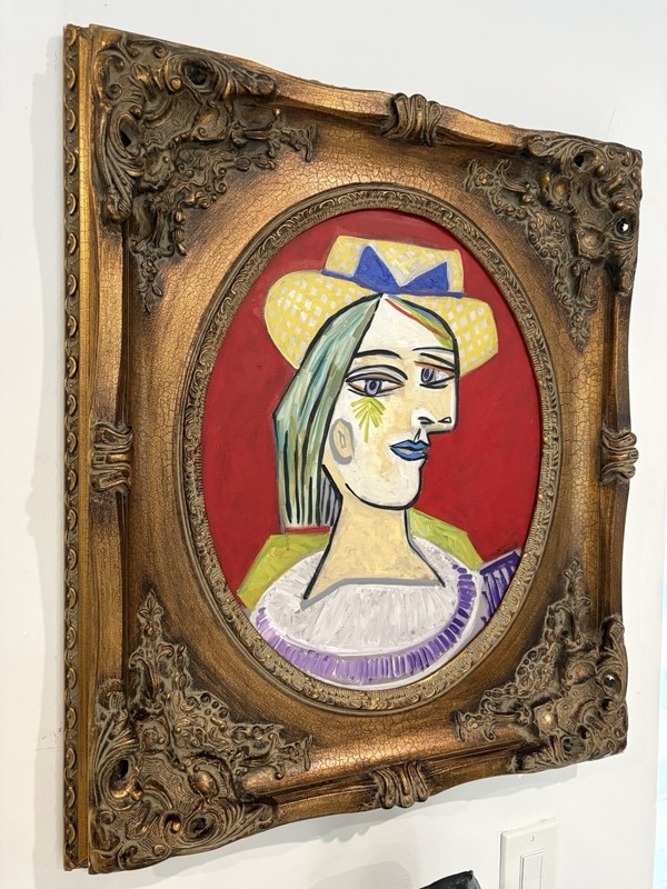 Pablo Picasso 1881-1973 Signed ,Oil on Canvas. In The style of. High End Frame gallery