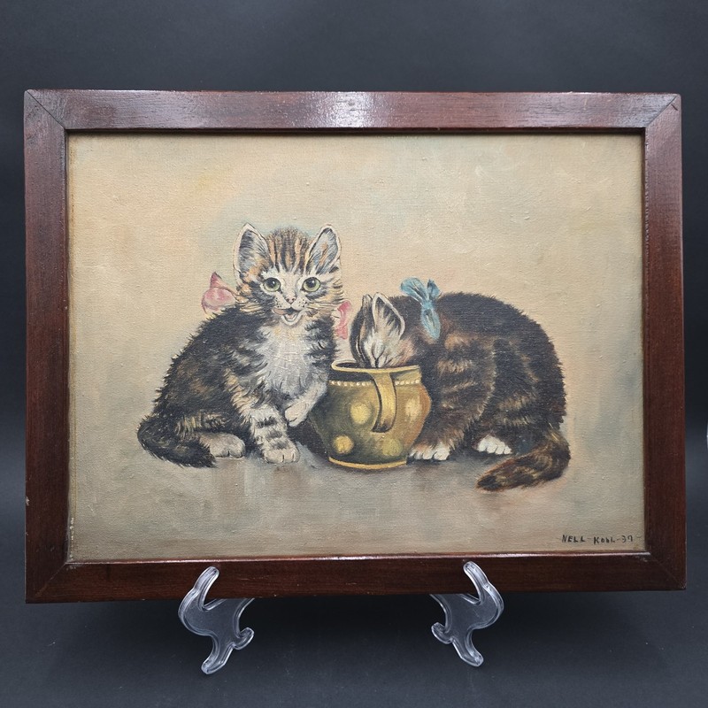 Meta Pluckebaum Sweet Tooth Cat REPRODUCTION Painted by Nell Koll on canvas 1937
