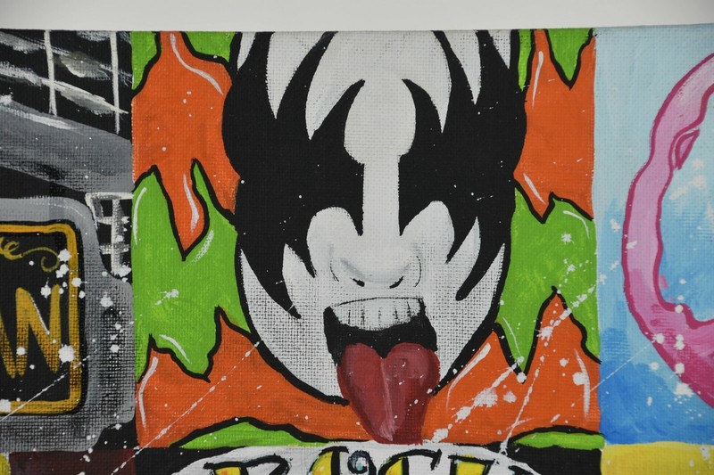 Rock & Roll Awesome Theory of a Deadman Kiss Signed Peace Original Oil Painting gallery