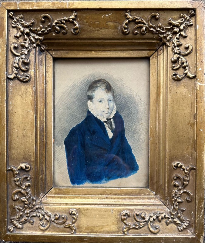 English School, 19th Century : Portrait of a J.E. Fordham, watercolour