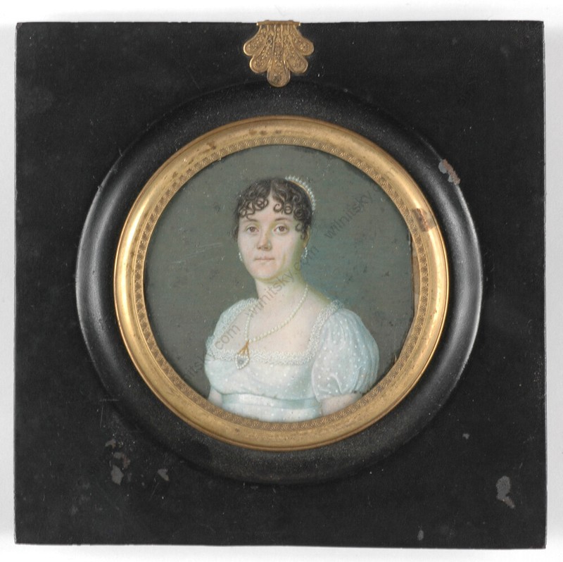 Joseph Boze (1745-1826)-Attrib. «Portrait of a lady», fine miniature, 1810s