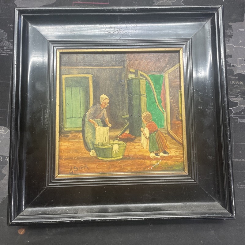 Vintage Art From Holland On Ceramic Unkown Artist Early 1800s