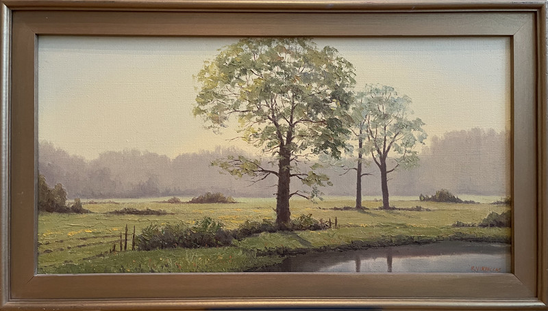 Landscape by Rimantas Virbickas Original Oil Painting 61×31 cm