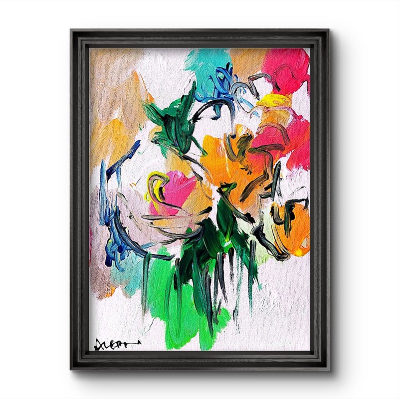 Aleph Original Botanical 14×11 Abstract Impressionist Wall Art Painting Canvas