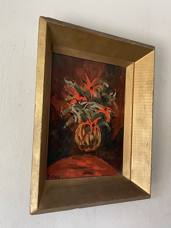 ANDRE EVEN FRENCH ANTIQUE MODERN STILL LIFE ABSTRACT OIL PAINTING VINTAGE 1950s gallery