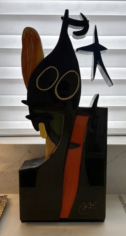 Joan Miró Wood & Acrylic Sculpture (1890s-1980s) Artelenium. Numbered 1/1