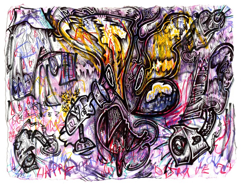HAPPY GRAVE original PAINTING art usa contemporary : «THE BIGGEST OF BROTHERS»