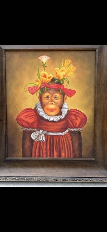 Donald Roller Wilson copy of “Cookie”, framed oil painting