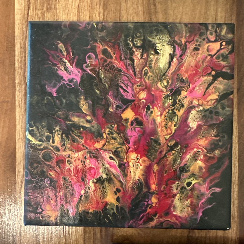 Abstract Acrylic Pour Fluid Art Painting Original Wall Decor Lot Of 4 gallery