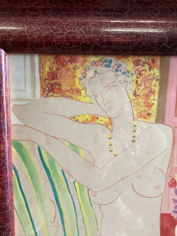 Signed HENRI MATISSE 1933, INK and WATERCOLOR gallery