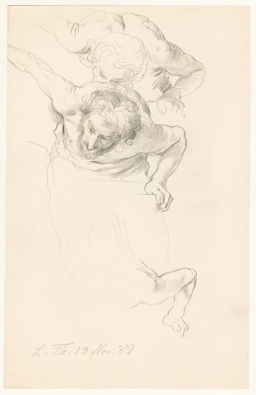 Ludwig Thiersch (1825-1909) Polyphemus Acis and Galatea drawing design drawing