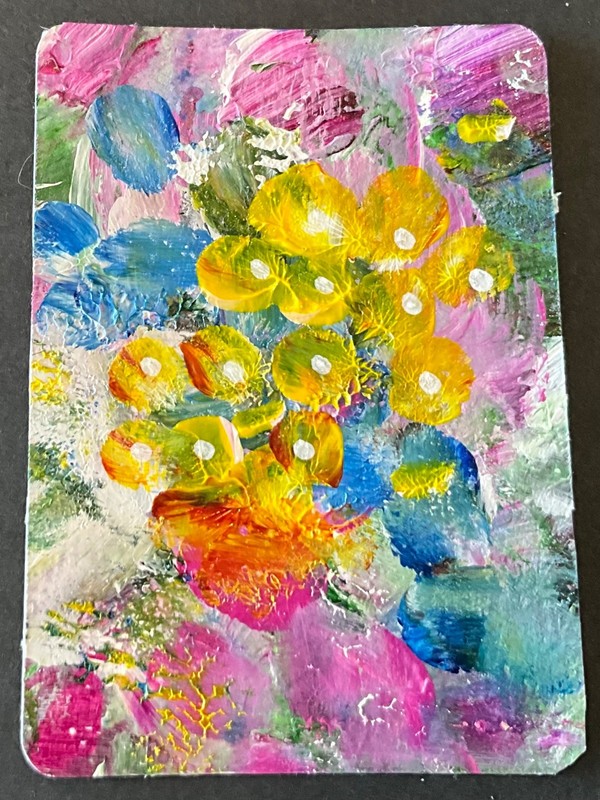 ACEO Art Card Original Abstract 2.5×3.5 Signed Painting OOAK Collectible