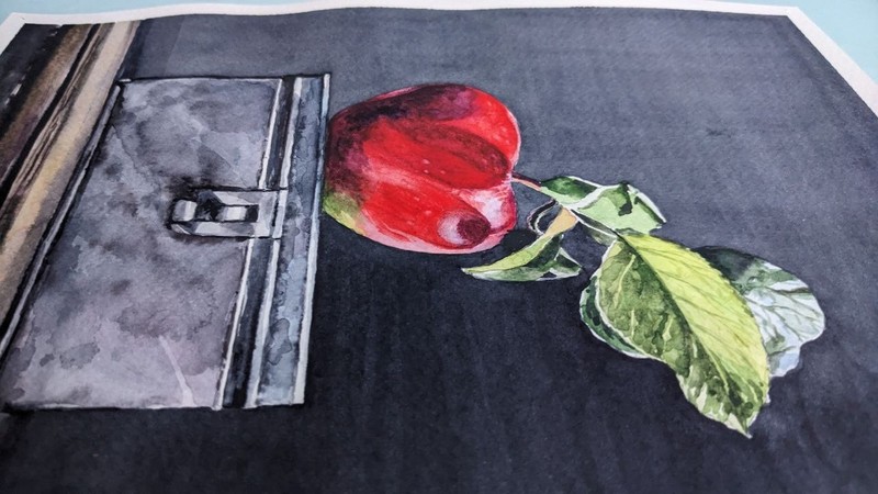 Apple Fruit Still Life Watercolor Painting Harvest Farmhouse Garden Kitchen Art gallery