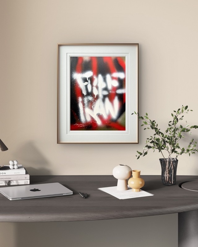11"x14" Free Iran Original Art Abstract Political Wall Art gallery