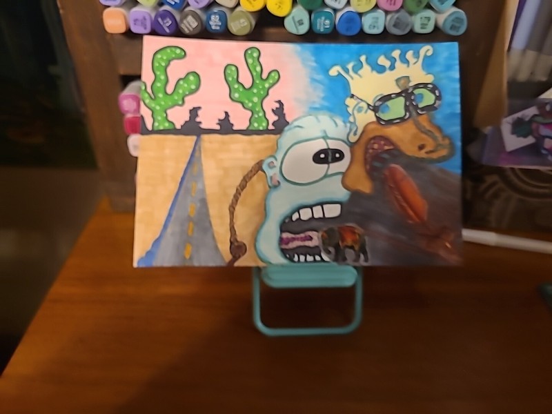 Original Low Brow Landscape Feather Tickler No Gag Reflex Trippy Elephant Shroom gallery