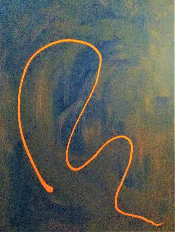 PAINTING,’SLITHER…!’, EXPRESSIVE COMPOSITION, CANVAS, FREE SHIPPING!
