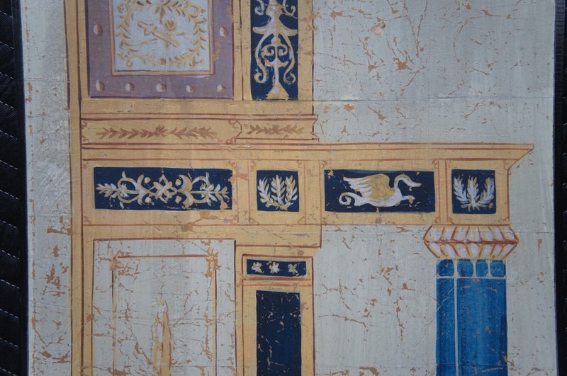 Pair French Hand Painted Neoclassical Wall Hanging Architectural Screen Panels gallery