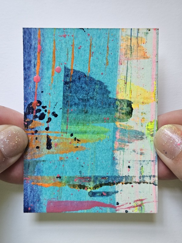 ACEO Original Loosies #70 Jackie T Creates Acrylic Abstract Landscape gallery
