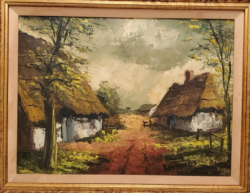 Vintage Belgium Artist P. Bosmans Framed Original Oil Painting, Bokrijk House