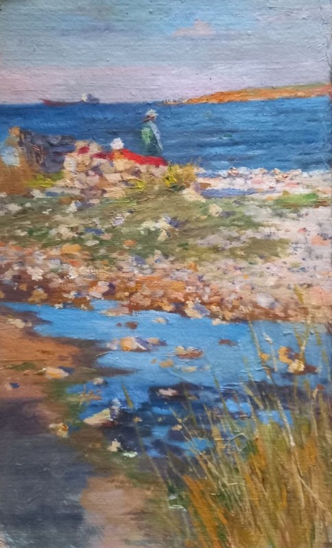 Oil painting Ochakov Ukrainian painter Cardboard original seaside landscape gallery