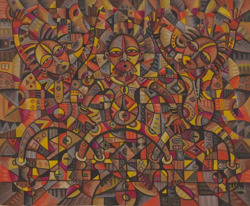 African Dancers -Original painting from Africa