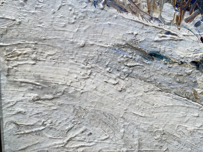 Walter BAUM, "Winter Stream", New Hope School, "Impasto" Textured Oil Painting gallery