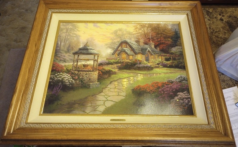 24×30 Thomas Kinkade Gallery Proof «Make A Wish Cottage»