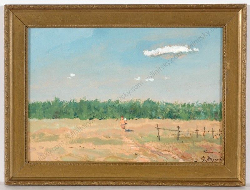 Michail Todorov (1915-1997) «On the way home»,oil painting, 1950s