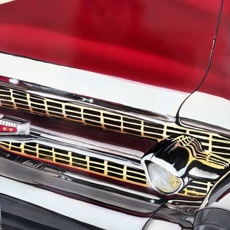 PAINTING 1957 Chevy Bel Air AIRBRUSHED HAND PAINTED CHARITY ITEM 18" x 24" gallery
