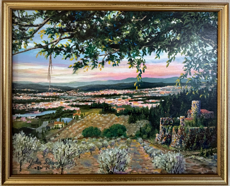 Original Oil Painting on Canvas Italian Tuscany Landscape Listed Artist Signed